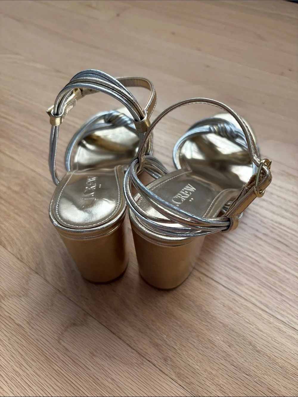 J. Crew Gold & Silver Strappy Heels | 8